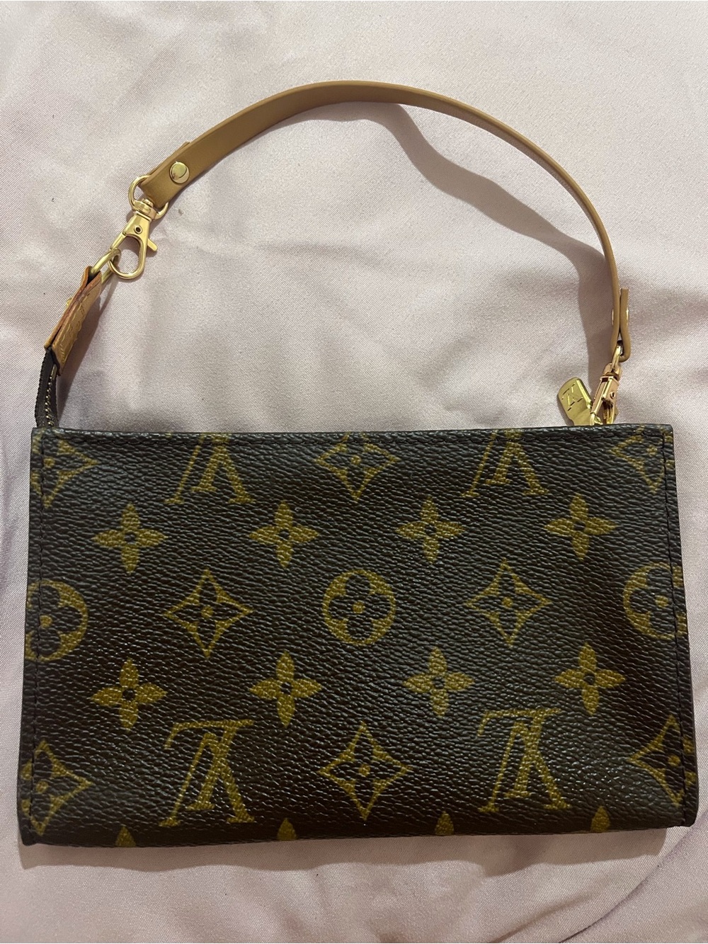 Louis Vuitton Monogram Wristlet Clutch - Brown & Tan